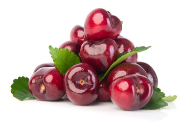 Fresh cherry berry on background