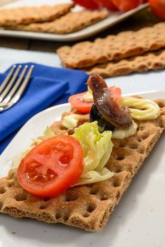 Antipasto, fuoco selettivo, close-up