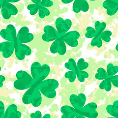 St. Patrick's day pattern with clover. Vector background.