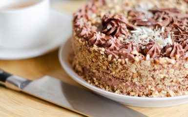 delicious cake and tea