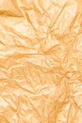 Crumpled recycled paper background texture. Vintage craft paper