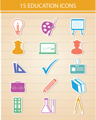 Education icons,Colorful version,vector