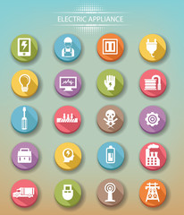 Electrical equipment icons,Colorful version