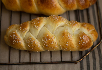 home baked challah loaf