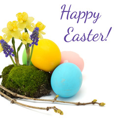 Easter eggs isolated on white