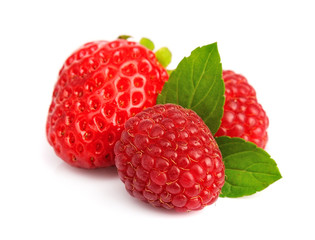 Strawberry and raspberry