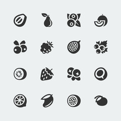 Vector fruits and berries mini icons set #2