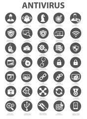 Virus Computer & Security Icons,Gray version