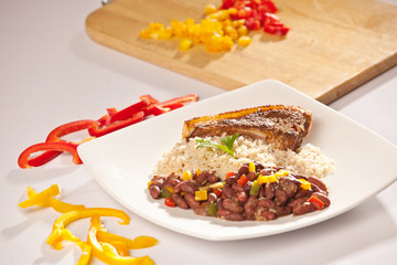 Red Beans and Rice with Pork Chops