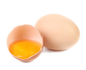 Whole and broken eggs.