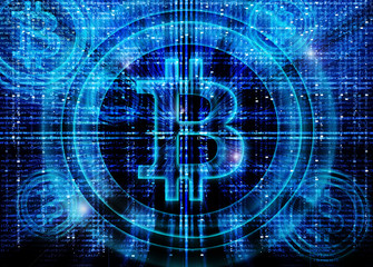bitcoin symbol digital abstract background