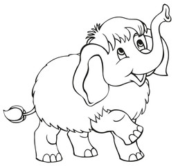 Vetstor cartoon. Little baby mammoth