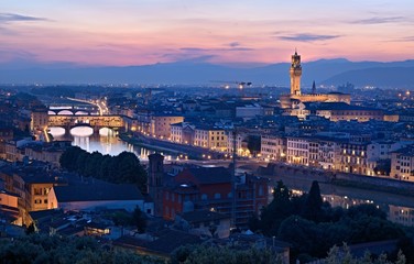 Fototapeta na wymiar View on Ponte Vecchio from Piazza Micheliangelo