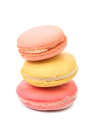 Stack of various macarons.