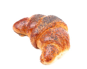 Appetizing croissant with poppy.