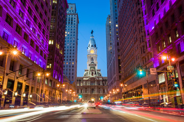 Fototapeta na wymiar Philadelphia's landmark historic City Hall building