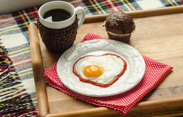 Breakfast and coffee cup