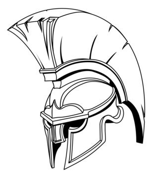 Illustration of Spartan roman greek trojan or gladiator helmet