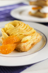Delicious puff pastry with apple