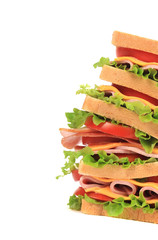 Big sandwich with fresh vegetables.