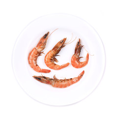 Close up of fresh boiled shrimp.