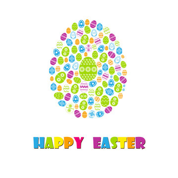 Happy easter cards illustration with easter egg