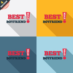 Best boyfriend ever sign icon. Award symbol.