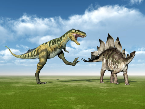 Die Dinosaurier Bistahieversor und Stegosaurus