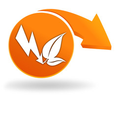 énergies vertes sur bouton orange