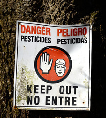 Danger Pesticides Sign Square