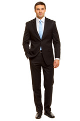 Fototapeta premium Well-dressed man in suit and tie. Charismatic businessman 
