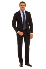 successful businessman. Man in suit and tie. Isolated on white