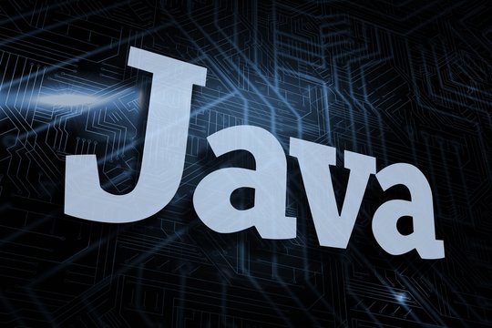 Java against futuristic black and blue background