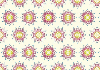 Modern Blossom in Abstract Style Pattern on Pastel Background