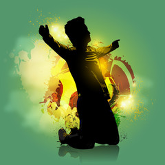 soccer player goal colorful background © kgbobo