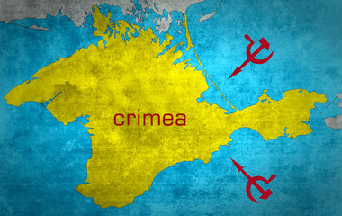 The map of Crimea with the Russian expansion