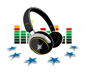 Headphones with an green equalizer