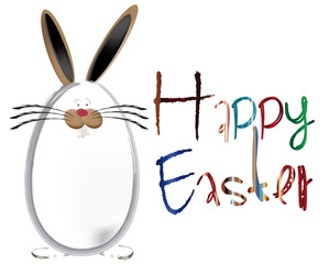  text word with eggs colorfull and Bunny