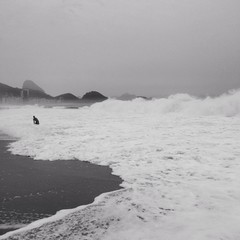 Strong wave on copacabana beach, Rio de Janeiro, Brazil - 62225940