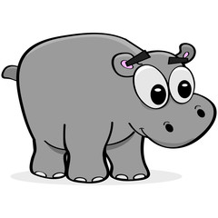 Obraz na płótnie Canvas Cartoon hippo