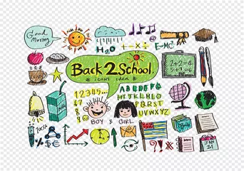 Fototapeten drawing school items Back to School Vector illustration © IconWeb