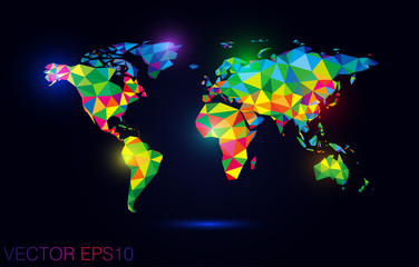 Obraz premium colorful map abstract isolated on a black backgrounds