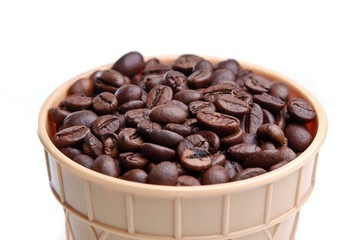 Isolated cone full with coffee bean