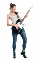 Frau mit E-Gitarre