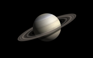 Saturn isolated in black