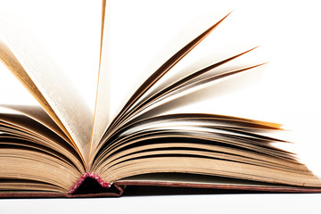 open book on white background