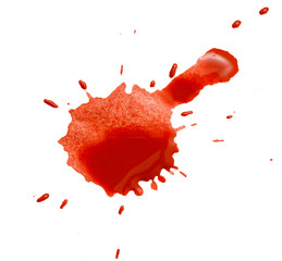 Fototapeta na wymiar abstract blotch red drops on a white background