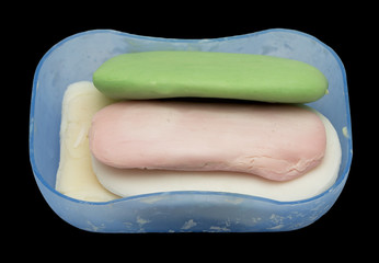 old soap on a black background