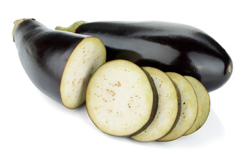 Sliced eggplants
