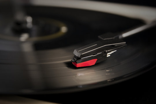 needle on a record player